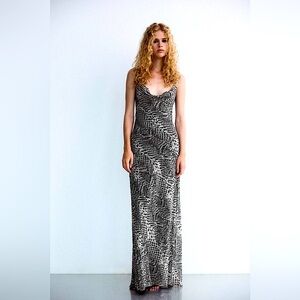 NEW ZARA Long Animal Print Dress